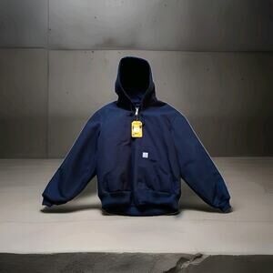 Carhartt Active Jacket Mens Large Quilt Lined Black Loose Fit J140 Black